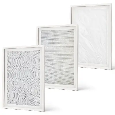 Wanddecoratie set schilderijen met lichte zandstructuren