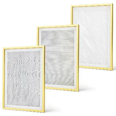 Wanddecoratie set schilderijen met lichte zandstructuren