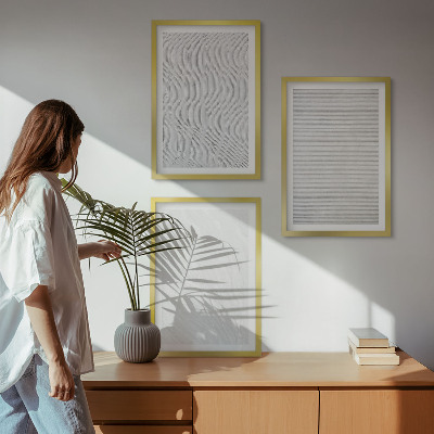 Wanddecoratie set schilderijen Jasne struktury wzory piasku