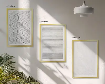 Wanddecoratie set schilderijen met lichte zandstructuren
