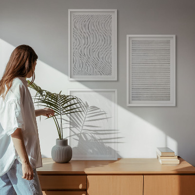 Wanddecoratie set schilderijen Jasne struktury wzory piasku