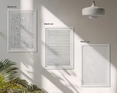 Wanddecoratie set schilderijen met lichte zandstructuren