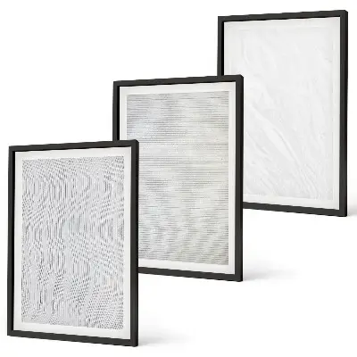 Wanddecoratie set schilderijen met lichte zandstructuren