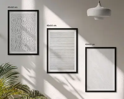 Wanddecoratie set schilderijen met lichte zandstructuren