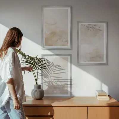 Fotobehang aquarelbladeren in pastelkleuren