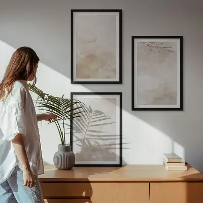 Fotobehang aquarelbladeren in pastelkleuren