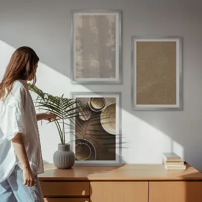 Wanddecoratie set schilderijen minimalistische texturen