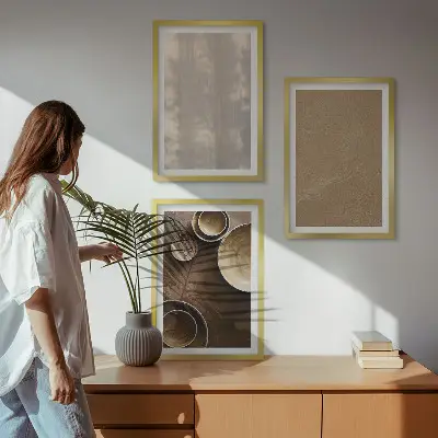 Wanddecoratie set schilderijen minimalistische texturen