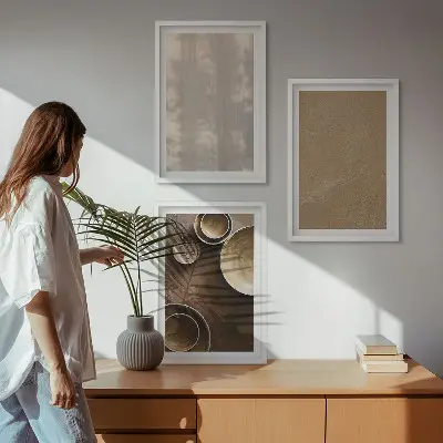 Wanddecoratie set schilderijen minimalistische texturen