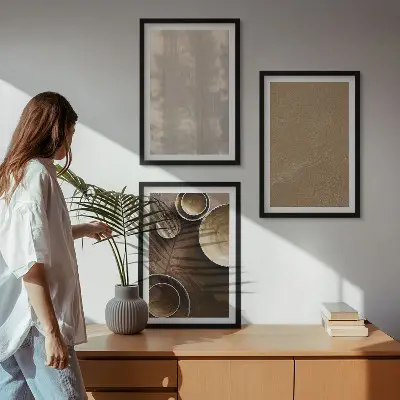 Wanddecoratie set schilderijen minimalistische texturen