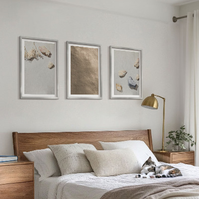 Wanddecoratie set schilderijen Kamienie plaża struktury naturalne