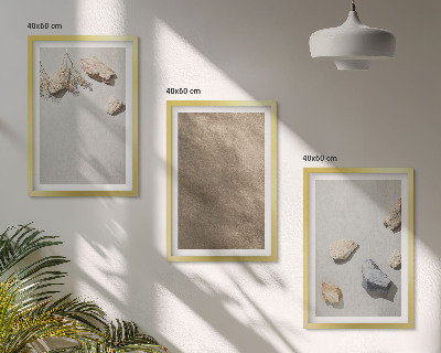 Wanddecoratie set schilderijen Kamienie plaża struktury naturalne