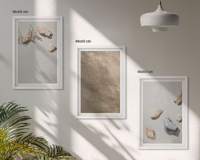 Wanddecoratie set schilderijen Kamienie plaża struktury naturalne