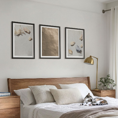Wanddecoratie set schilderijen Kamienie plaża struktury naturalne