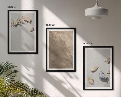 Wanddecoratie set schilderijen Kamienie plaża struktury naturalne
