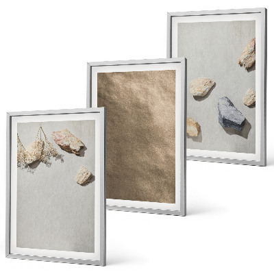Wanddecoratie set schilderijen Kamienie plaża struktury naturalne
