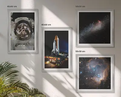 Astronauten landen op de maan meerluik in lijst