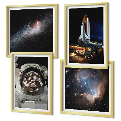 Astronauten landen op de maan meerluik in lijst