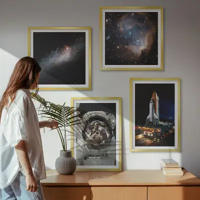 Astronauten landen op de maan meerluik in lijst