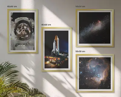 Astronauten landen op de maan meerluik in lijst