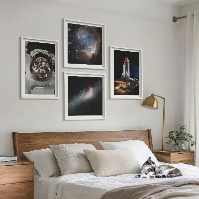 Astronauten landen op de maan meerluik in lijst