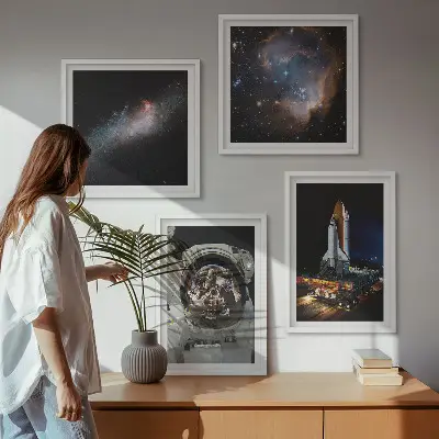 Astronauten landen op de maan meerluik in lijst