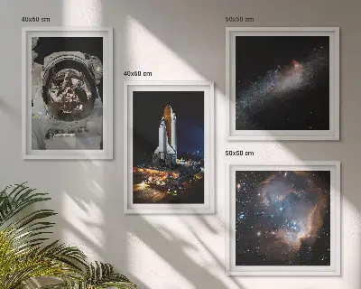 Astronauten landen op de maan meerluik in lijst