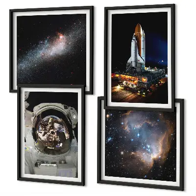 Astronauten landen op de maan meerluik in lijst