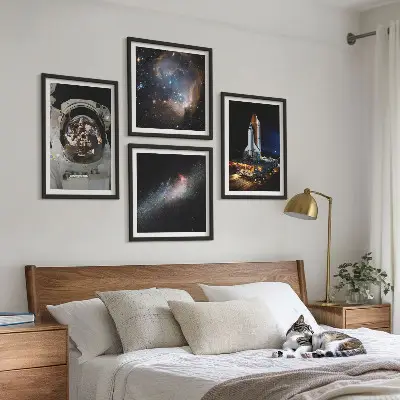 Astronauten landen op de maan meerluik in lijst