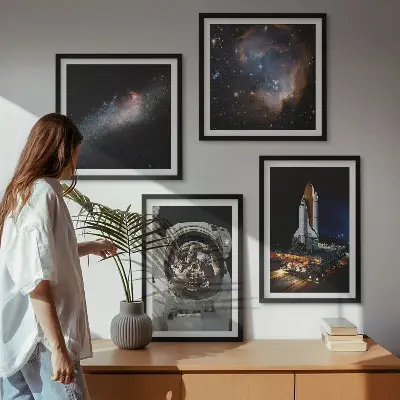 Astronauten landen op de maan meerluik in lijst