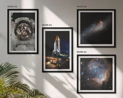 Astronauten landen op de maan meerluik in lijst