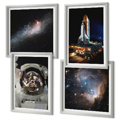 Astronauten landen op de maan meerluik in lijst