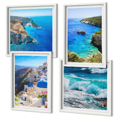 Meerluik in lijst Griekse uitzichten op Santorini Oia