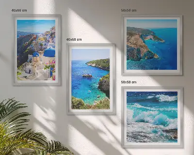 Griekse uitzichten op Santorini Oia meerluik in lijst