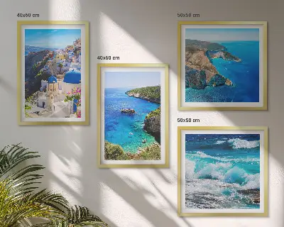 Griekse uitzichten op Santorini Oia meerluik in lijst