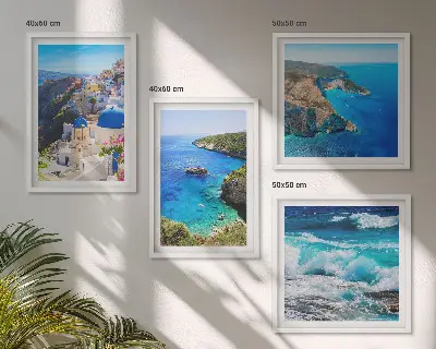 Griekse uitzichten op Santorini Oia meerluik in lijst