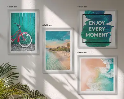 Set posters met lijst Zeeboot fiets inspiratie
