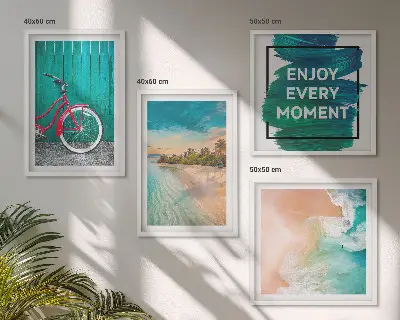 Set posters met lijst Zeeboot fiets inspiratie