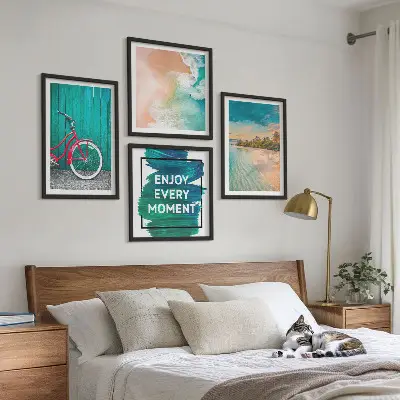 Set posters met lijst Zeeboot fiets inspiratie