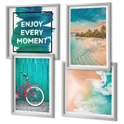 Set posters met lijst Zeeboot fiets inspiratie