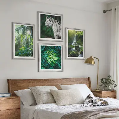 Jungle Witte Tijger Waterval poster set met lijst