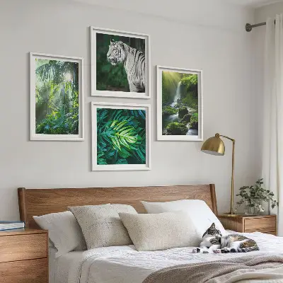 Jungle Witte Tijger Waterval poster set met lijst