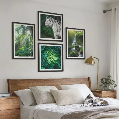 Jungle Witte Tijger Waterval poster set met lijst