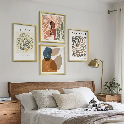 Boho-esthetiek pastelposters set van meerdere delen in lijst