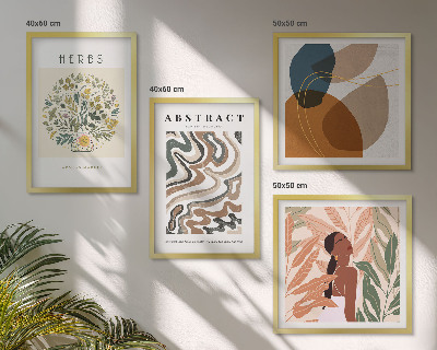 Meerluik in lijst Boho-esthetiek pastel posters