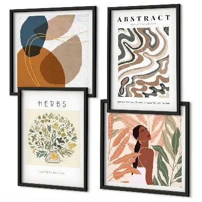 Boho-esthetiek pastelposters set van meerdere delen in lijst