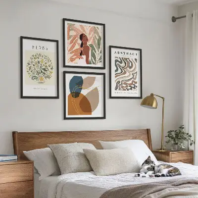 Boho-esthetiek pastelposters set van meerdere delen in lijst