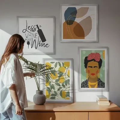 Citroenenwijn portret van Frida set van posters met lijst