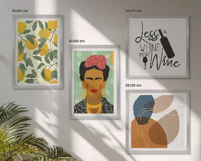 Citroenenwijn portret van Frida set van posters met lijst