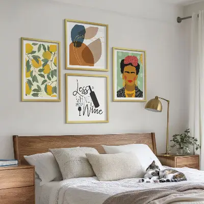 Citroenenwijn portret van Frida set van posters met lijst